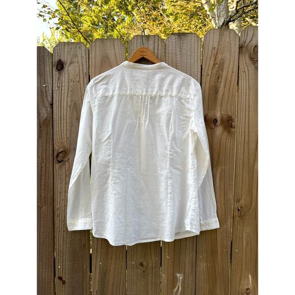 90s Pintuck Embroidered Cotton Blouse - Picture 4 of 8
